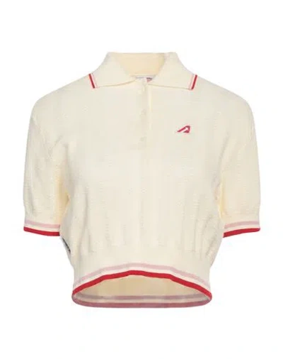 Autry Classic-collar Cotton Knitted Top In White