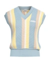Autry Knitted Vest In Multicolored Cotton In Blue