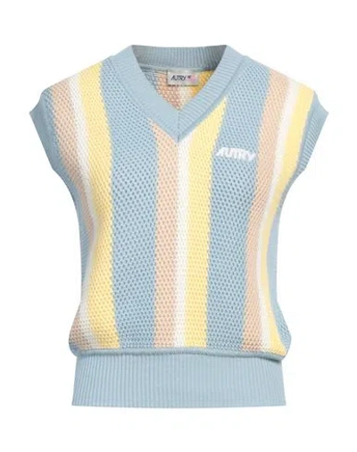 AUTRY AUTRY WOMAN SWEATER SKY BLUE SIZE XS COTTON
