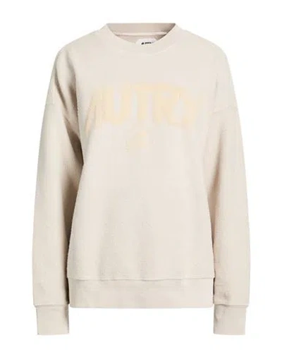 Autry Woman Sweatshirt Beige Size L Cotton In Neutral