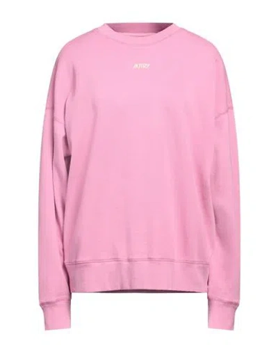 Autry Woman Sweatshirt Fuchsia Size M Cotton In Pink
