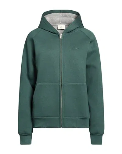 Autry Woman Sweatshirt Green Size L Cotton, Polyurethane