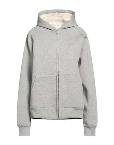 Autry Woman Sweatshirt Grey Size L Cotton, Polyurethane In Gray
