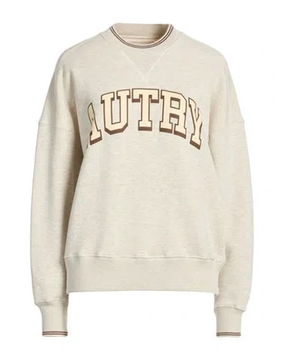 Autry Woman Sweatshirt Ivory Size Xl Cotton, Polyester, Elastane In Neutral