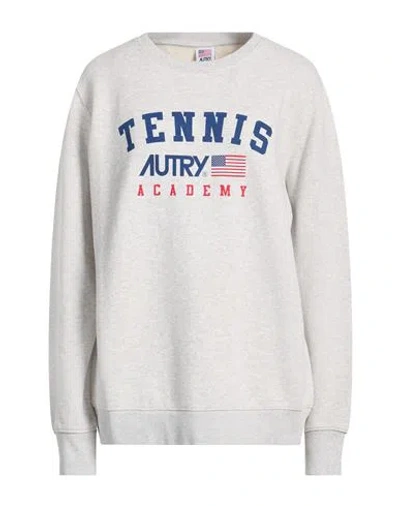Autry Woman Sweatshirt Light Grey Size S Cotton In Gray