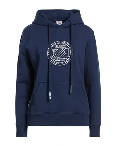 Autry Woman Sweatshirt Navy Size M Cotton In Blue