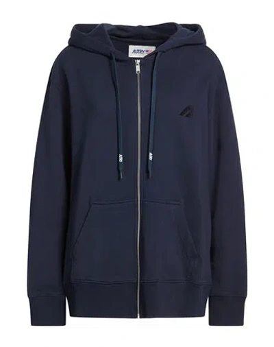 Autry Woman Sweatshirt Navy Size Xl Cotton In Blue