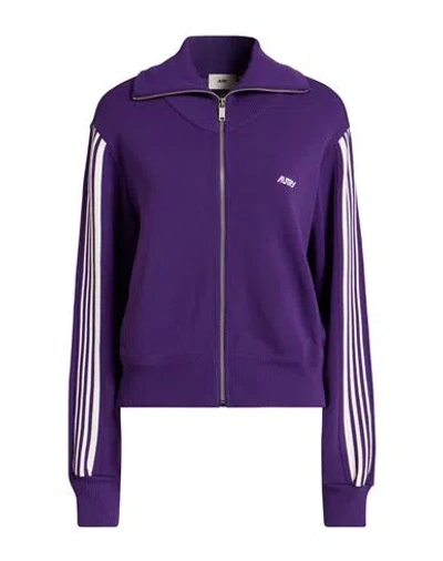 Autry Woman Sweatshirt Purple Size M Viscose, Polyamide
