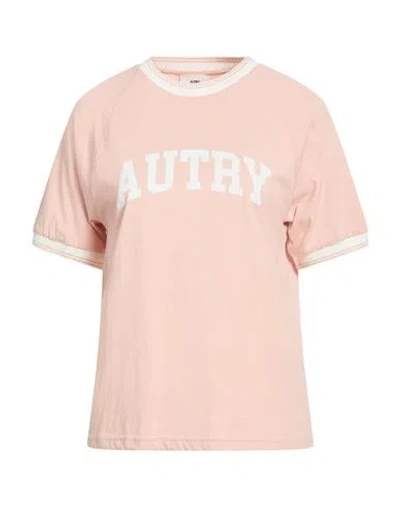 Autry Woman T-shirt Blush Size L Cotton In Pink
