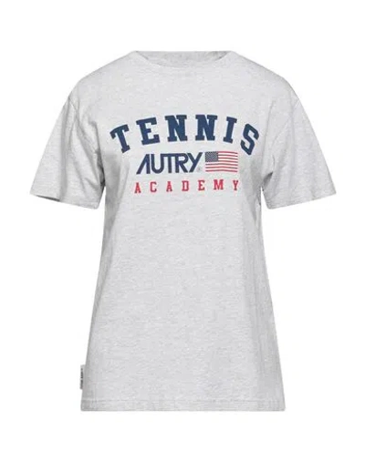 Autry Woman T-shirt Grey Size S Cotton In Gray