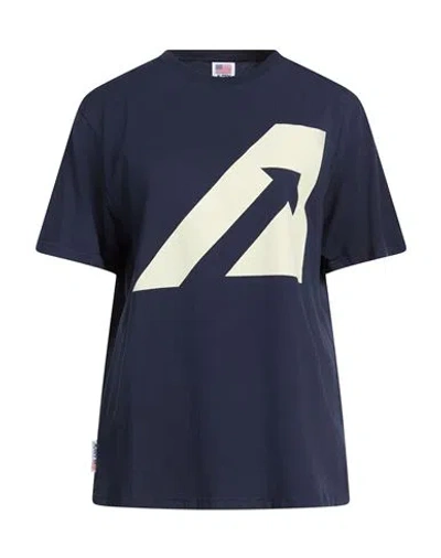 Autry Woman T-shirt Navy Size L Cotton In Blue
