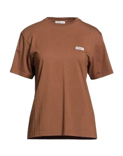 Autry Woman T-shirt Chocolate Brown Size Xl Cotton