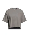 Autry Woman T-shirt Grey Size Xl Cotton In Gray
