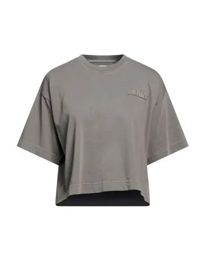 Autry Woman T-shirt Grey Size Xl Cotton In Gray