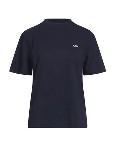 Autry Woman T-shirt Navy Size L Cotton In Blue