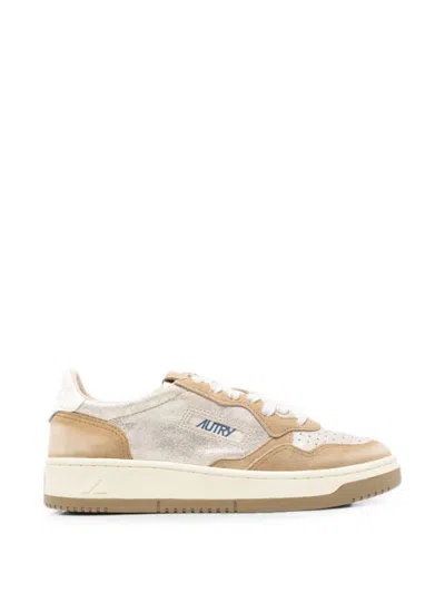 Autry Beige Color Block Sneakers In Neutral