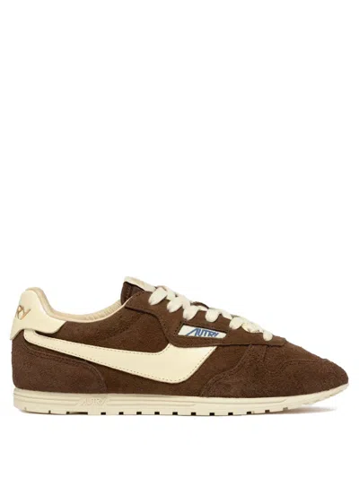 Autry Brown Lace Up Sneakers