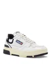 Autry Clc Low Suede-trimmed Leather Sneakers In White/black