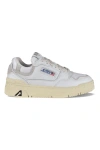 Autry Silver And White Low Top Sneakers With Logo Patch In Metallic Leather Woman In White