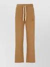 Autry Walnut Cotton Sweatpants With Applique Logo And Adjustable Waistband In Brown