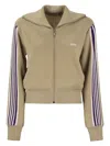 Autry Knitted Tennis-style Zip Sweatshirt In Beige