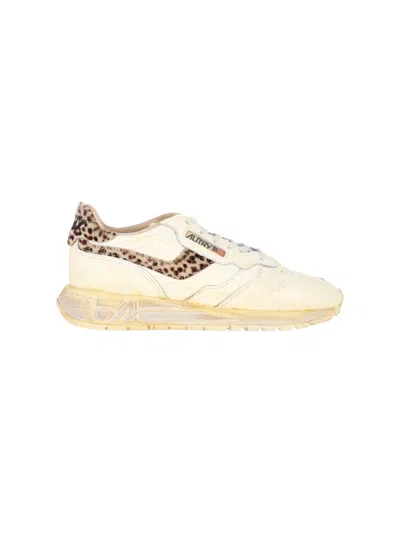 Autry Women's Leather & Suede Sneakers With Cushioned Cow Leather Insole In Neutral