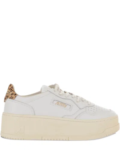 Autry Medalist Platform Sneakers With Animal-print Heel Tab In Multi