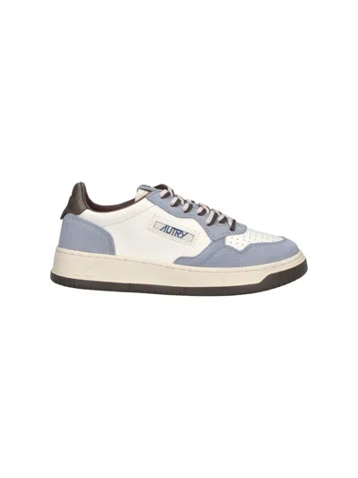 Autry White Medalist Blue Accent Leather Sneakers