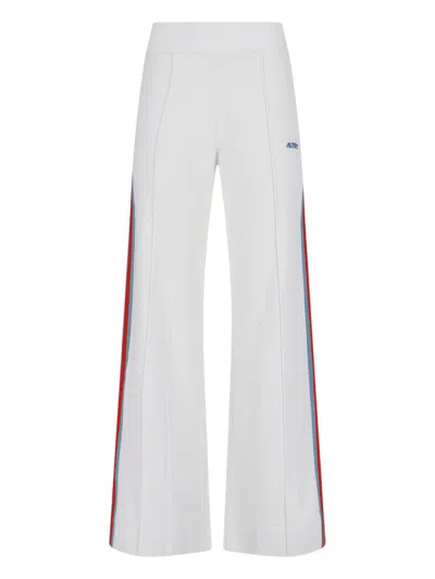 Autry Women's Light & Natural Viscose-nylon Trousers In White