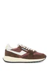 Autry Reelwind Low Panelled Suede Sneakers In Brown