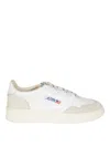Autry White Medalist Low Powder Heel Suede-trim Leather Sneakers In Neutral