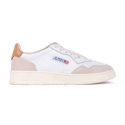 Autry Women's Medalist Low Platform Sneakers In Leather/suede White/brown Sugar In Multi