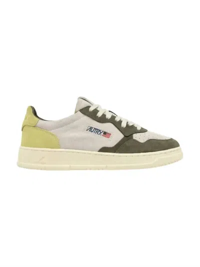 Autry Women's Medalist Low Sneaker In Lemon/forest In Multi