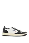 Autry 'medalist' White And Black Low Top Sneakers With Logo Patch In Black