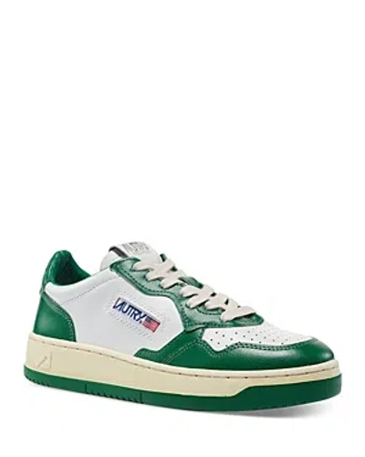 Autry Women's Medalist Low Top Sneakers In White/green