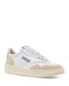 Autry 'medalist' White And Beige Low Top Sneakers With Logo Patch In White/pink