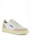 Autry Low Top Sneakers In Calf Leather And Suede In White/silver