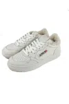 Autry Women's Medalist Low With Shearling Sneaker In White In White