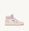 Autry Women's Medalist Mid Bicolor Sneakers In White And Pink Powder
