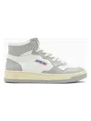 Autry Leather Mid-top Sneakers Contrast Sole In Gray