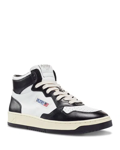 Autry Women's Medalist Mid Top Sneakers In White/black