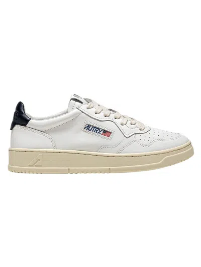 Autry Leather Medalist Sneakers With Color Block Design In White