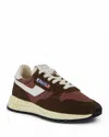 Autry Reelwind Low Panelled Suede Sneakers In White/ebony