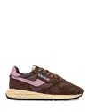Autry Retro-inspired Brown Suede Sneakers With Chunky Sole In Brown