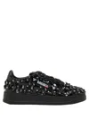 Autry Sparkling Black Low-top Sneakers With Sequin Detail In Black