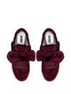 Autry Velvet Bow Medalist Trainers In Red