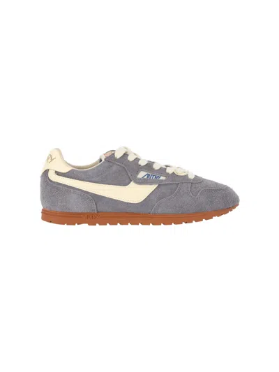 Autry Low-top Grey Suede Sneakers With Contrast Detailing In Gray