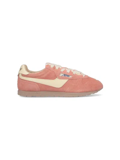 Autry Women's Suede Leather Lifestyle Sneakers In Pink