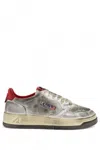 Autry Sneaker Medalist Low Super Vintage In Gray/white Leather And Mesh In Multi