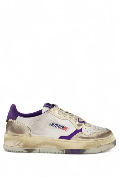 Autry Women's Super Vintage Low Sneaker Shoes In Leat/leat Prsmvi/pltm In Multi